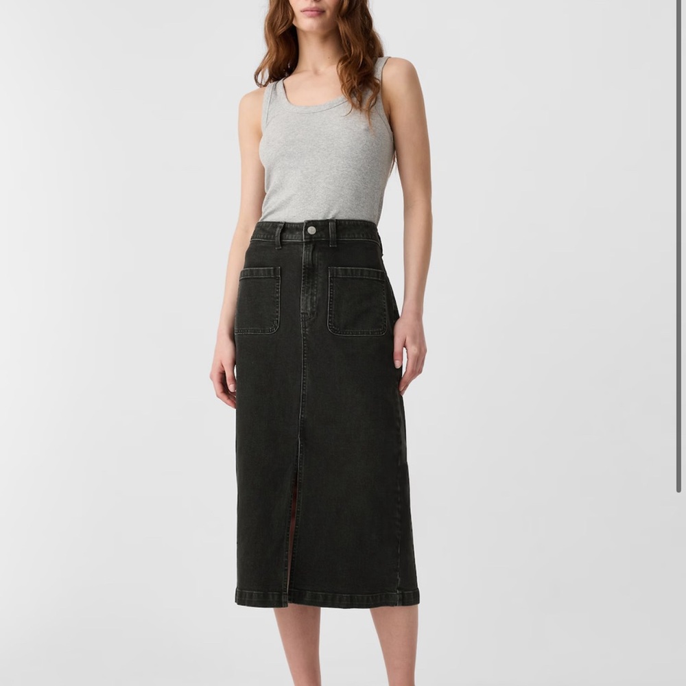 GAP Women's Black Midi Denim Skirt